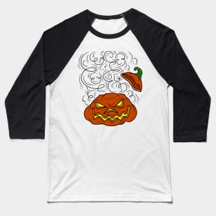 Scary Halloween Jack O' Lantern Baseball T-Shirt